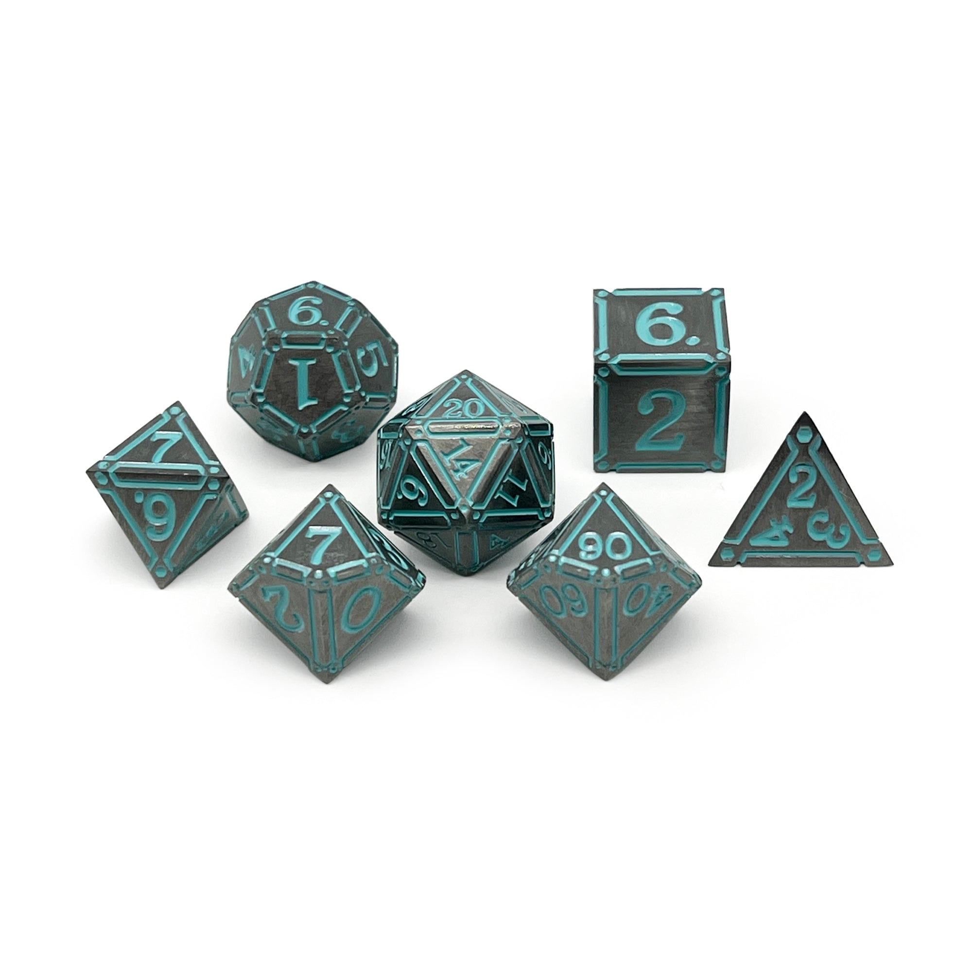 Ironworks - Ice Queen 7 Piece RPG set Alloy Dice-Metal Dice-Norse Foundry-Dungeons and Dragons-DND Dice-D20-Dice-DND