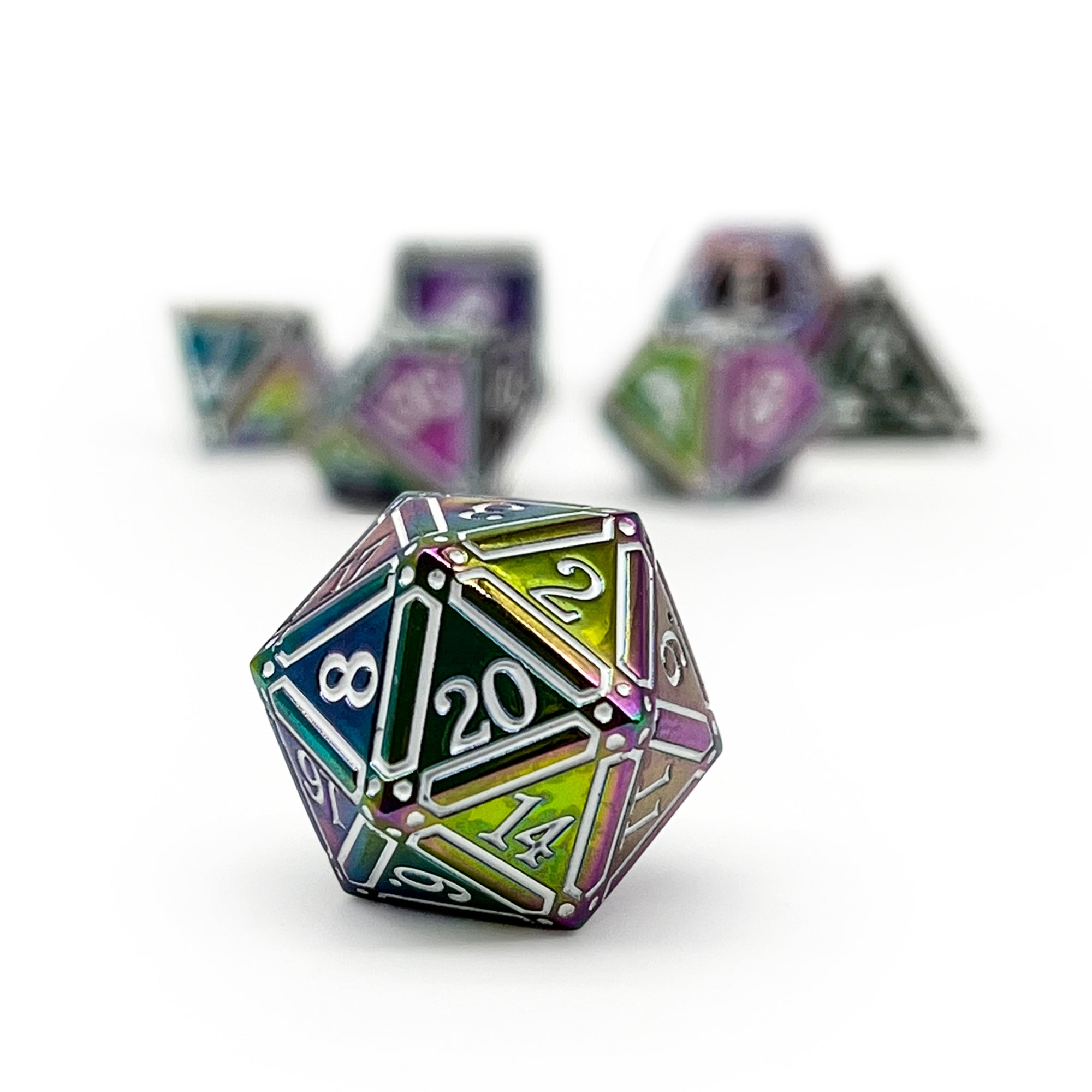 Ironworks - Particle Blast 7 Piece RPG set Alloy Dice-Metal Dice-Norse Foundry-Dungeons and Dragons-DND Dice-D20-Dice-DND