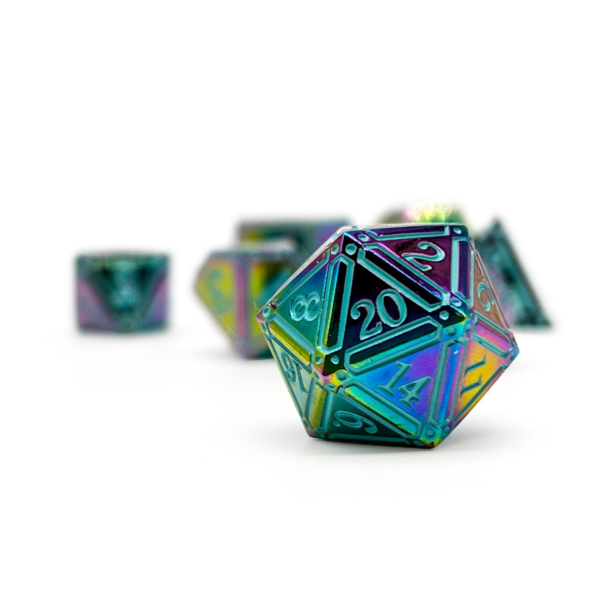 Ironworks - Skyborn 7 Piece RPG set Alloy Dice-Metal Dice-Norse Foundry-Dungeons and Dragons-DND Dice-D20-Dice-DND