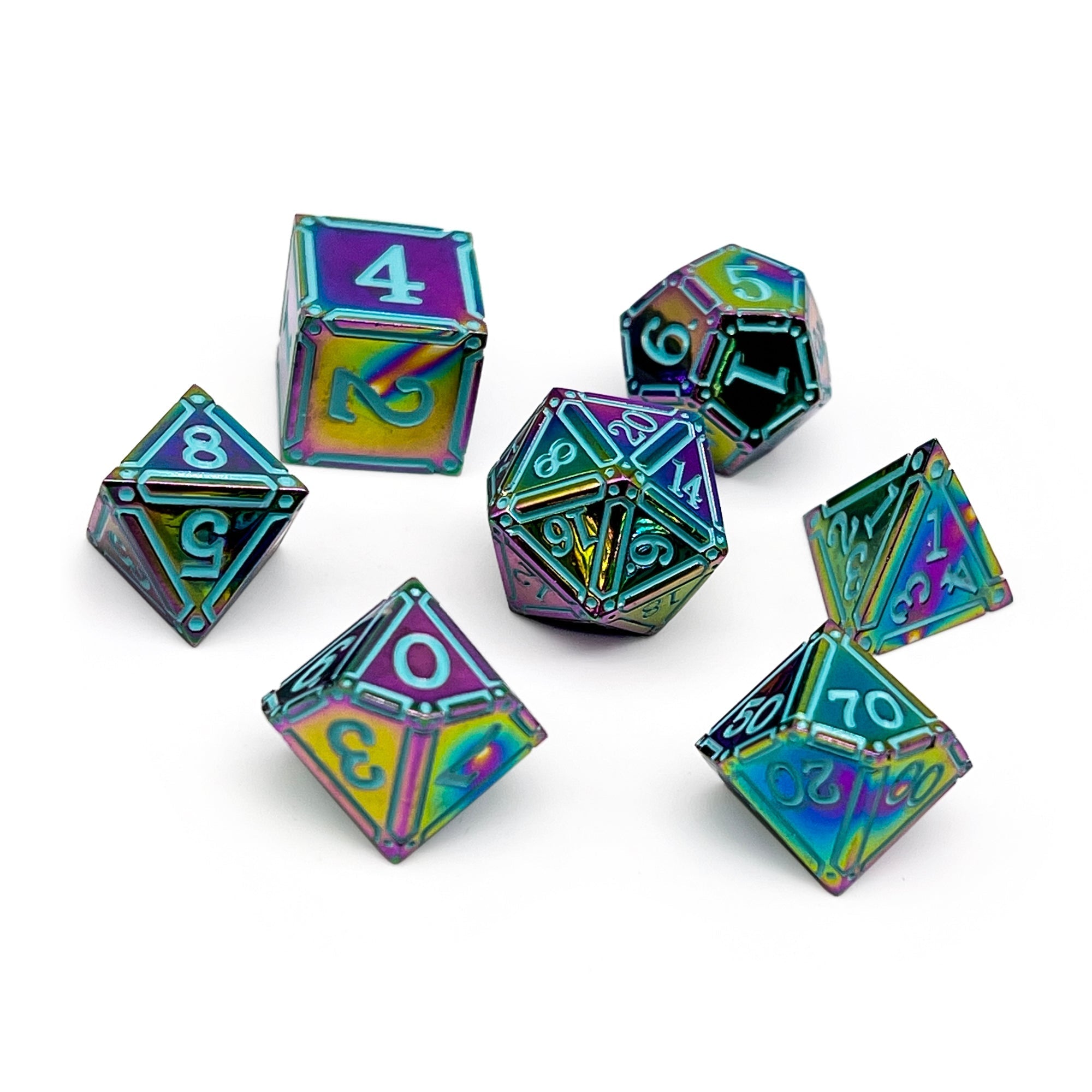 Ironworks - Skyborn 7 Piece RPG set Alloy Dice-Metal Dice-Norse Foundry-Dungeons and Dragons-DND Dice-D20-Dice-DND