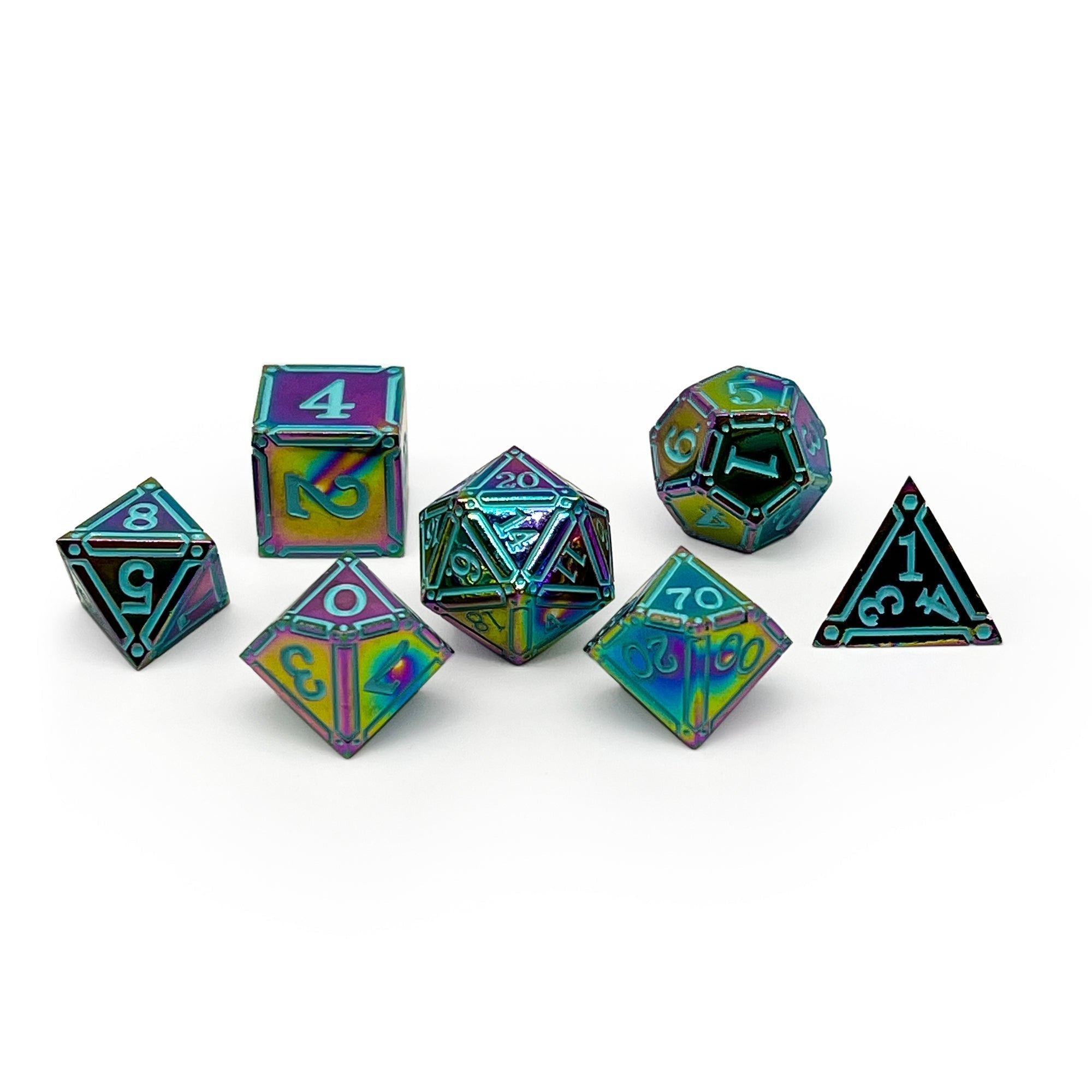 Ironworks - Skyborn 7 Piece RPG set Alloy Dice-Metal Dice-Norse Foundry-Dungeons and Dragons-DND Dice-D20-Dice-DND