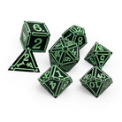 Ironworks - Witches Heart 7 Piece RPG set Alloy Dice-Metal Dice-Norse Foundry-Dungeons and Dragons-DND Dice-D20-Dice-DND