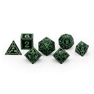 Ironworks - Witches Heart 7 Piece RPG set Alloy Dice-Metal Dice-Norse Foundry-Dungeons and Dragons-DND Dice-D20-Dice-DND