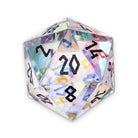 K9 Rainbow Glass - Black Font Boulder® 30mm Glass Dice-Glass Dice-Norse Foundry-DND Dice-Glass Dice-D20-Glass D20