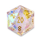 K9 Rainbow Glass - Gold Font Boulder® 30mm Glass Dice-Glass Dice-Norse Foundry-DND Dice-Glass Dice-D20-Glass D20