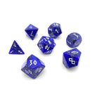 Lapis Pyrite - 7 Piece RPG Set TruStone Dice-Gemstone Dice-Norse Foundry-Dungeons and Dragons Dice-Gem Dice-DND Dice-Gaming Dice