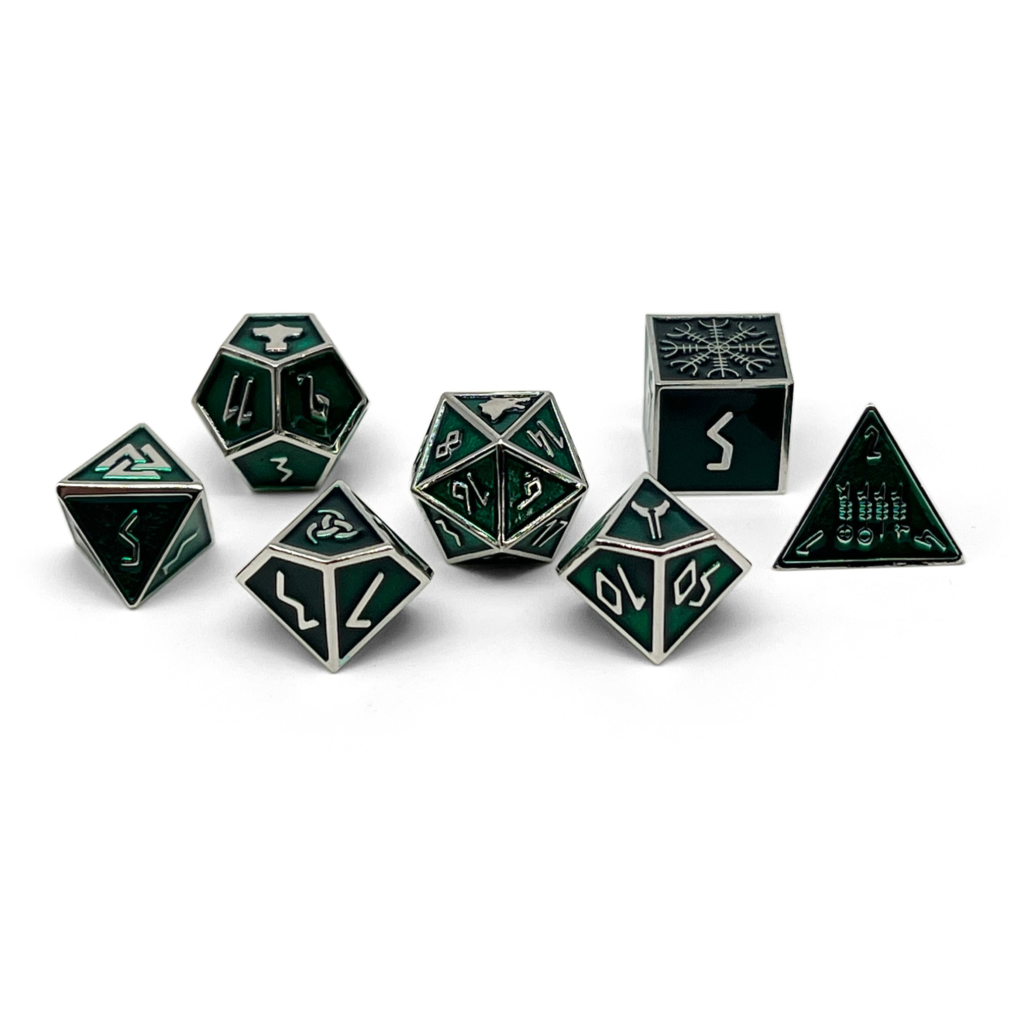 Loki Norse Themed Metal Dice Set -Metal Dice-Norse Foundry-Dungeons and Dragons-DND Dice-D20-Dice-DND