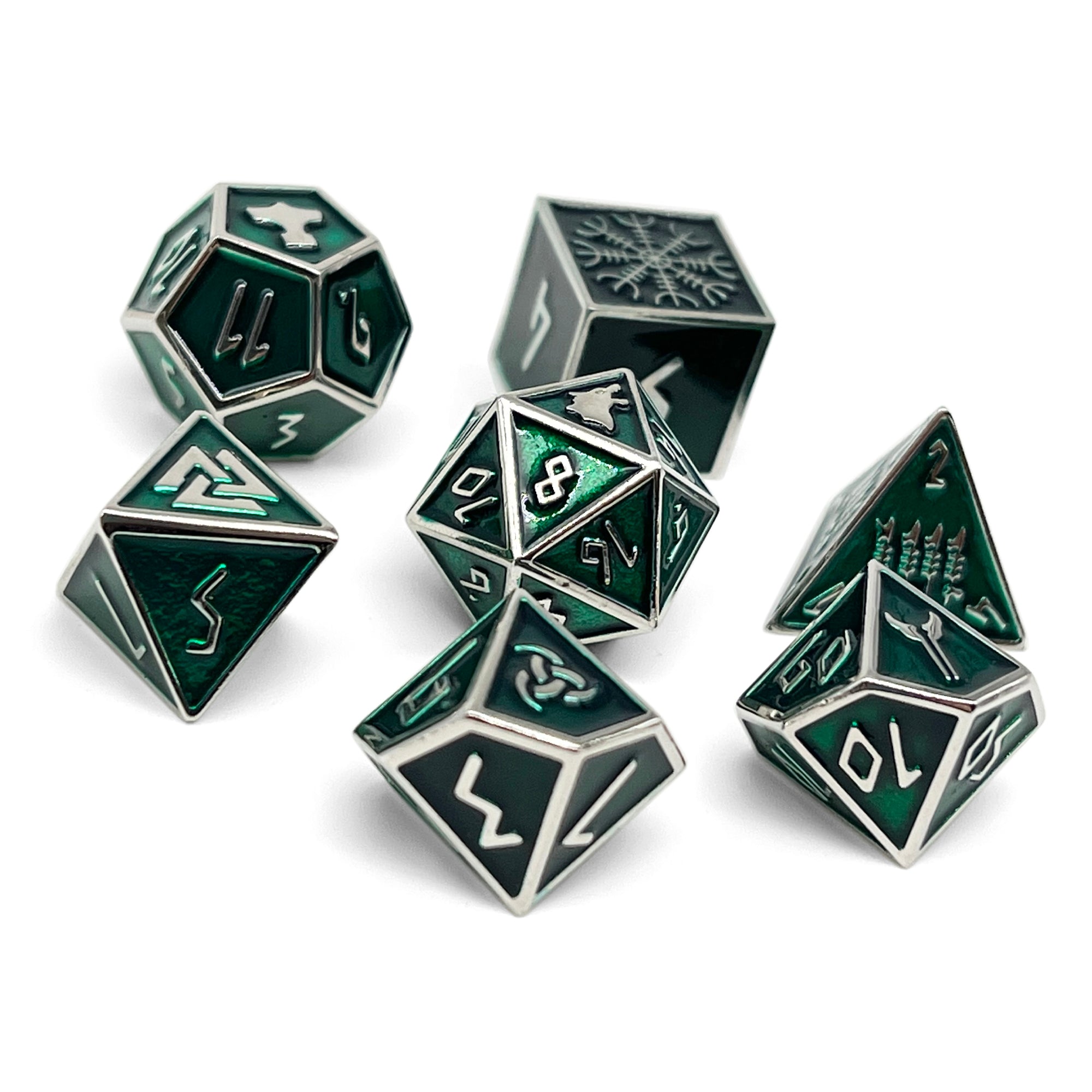 Loki Norse Themed Metal Dice Set -Metal Dice-Norse Foundry-Dungeons and Dragons-DND Dice-D20-Dice-DND