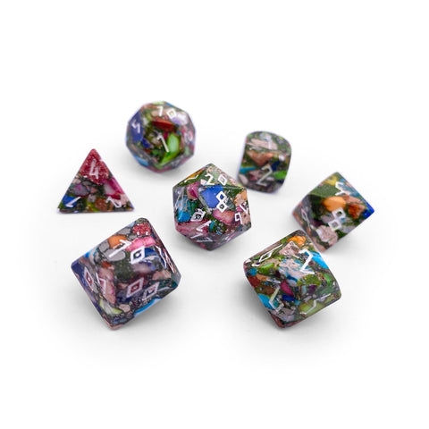 Mardi Gras Imperial Jasper - 7 Piece RPG Set TruStone Dice