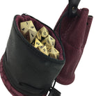 Maroon and Black Cobra Scale Leather Dice Bag / Dice Cup Transformer - RW08