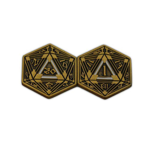 Metal RPG Crit/Fail Coin Gold Plated-25mm