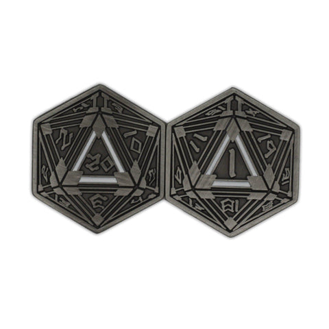 Metal RPG Crit/Fail Coin Silver Plated-25mm