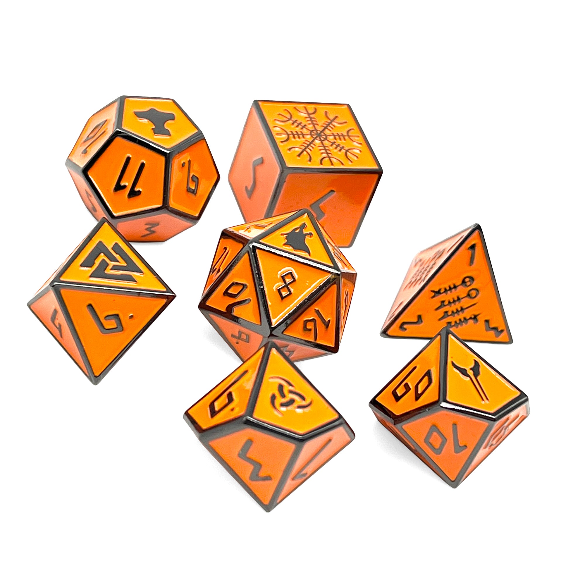 Molten Lava Norse Themed Metal Dice Set -Metal Dice-Norse Foundry-Dungeons and Dragons-DND Dice-D20-Dice-DND