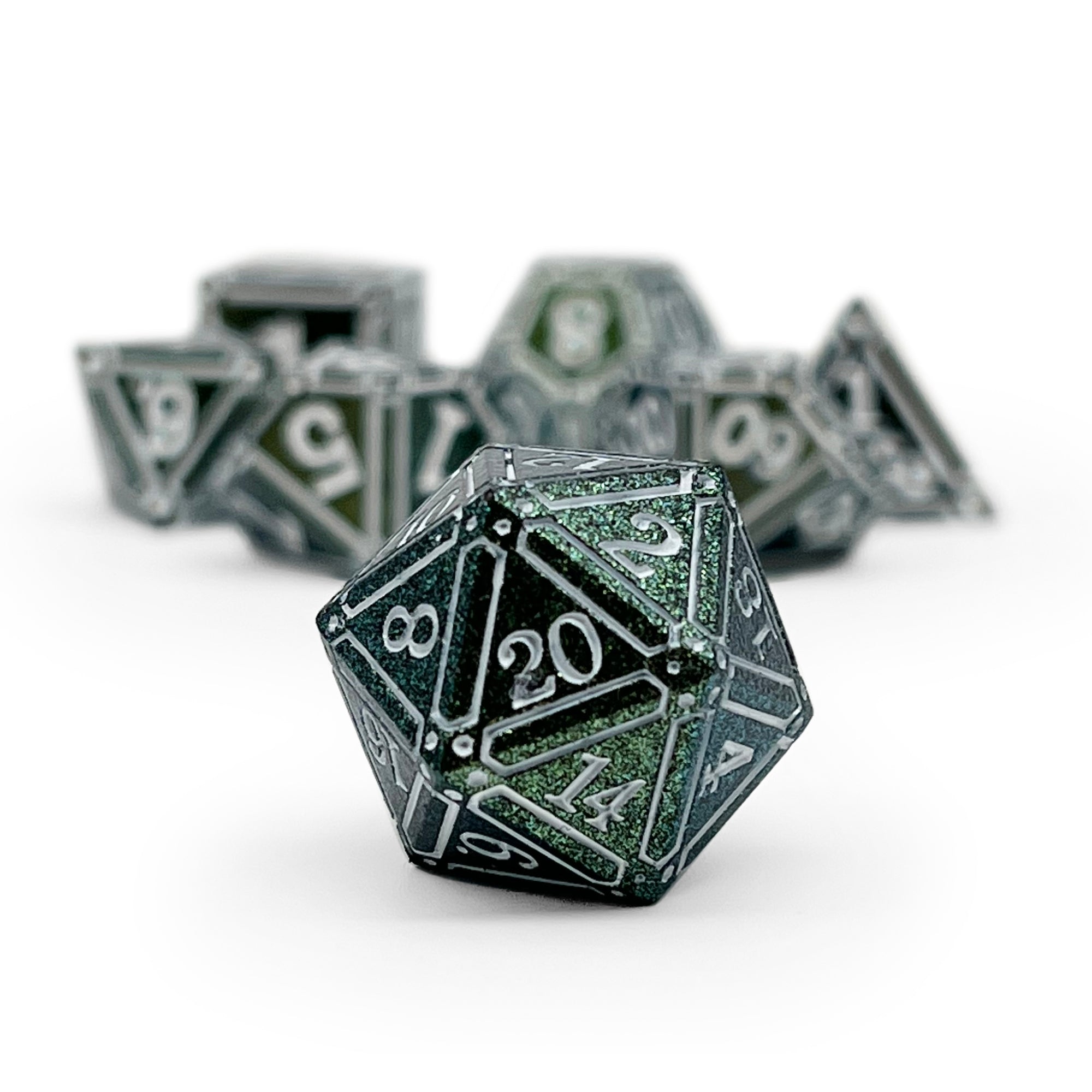 Ironworks - Necromancer Spellbook 7 Piece RPG set Alloy Dice - NOR 00412