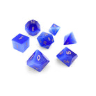 Ocean Blue Cats Eye - 7 Piece RPG Set Glass Dice - NOR 01512