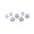 Opalite - Gold Font 7 Piece RPG Set Gemstone Dice - NOR 01014