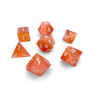 Orange Cats Eye - 7 Piece RPG Set Glass Dice - NOR 01569