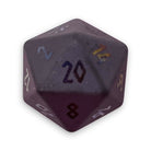 Hematite - Raised Holographic Single D20 Gemstone Dice - NOR 01118