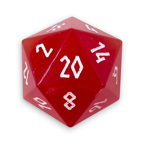 Ruby Cats Eye - Single D20 Glass Dice