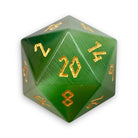 Green Cat's Eye - Single D20 Glass Dice - NOR 01621