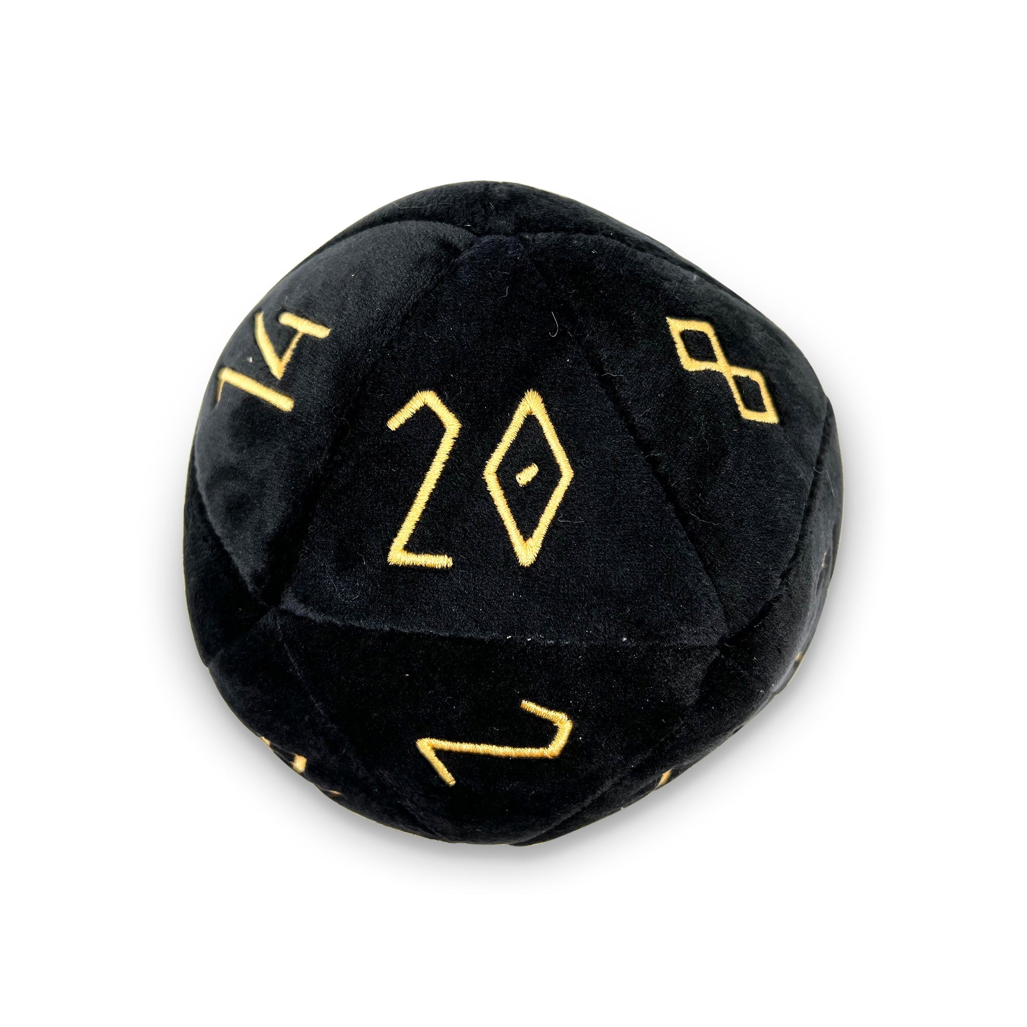 Night Black - Black Plushie Boulder 170mm D20 Plush Soft Dice - NOR 03103