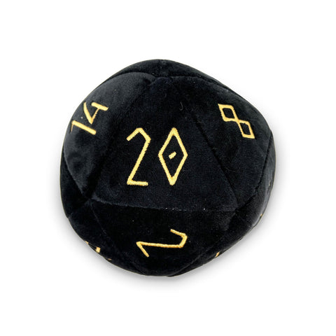 Night Black - Black Plushie Boulder 170mm D20 Plush Soft Dice