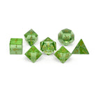 Zircon Peridot - 7 Piece RPG Set Zircon Glass Dice - NOR 01560