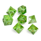 Zircon Peridot - 7 Piece RPG Set Zircon Glass Dice - NOR 01560