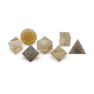 Grey Agate - 7 Piece RPG Set Gemstone Dice - NOR 01069