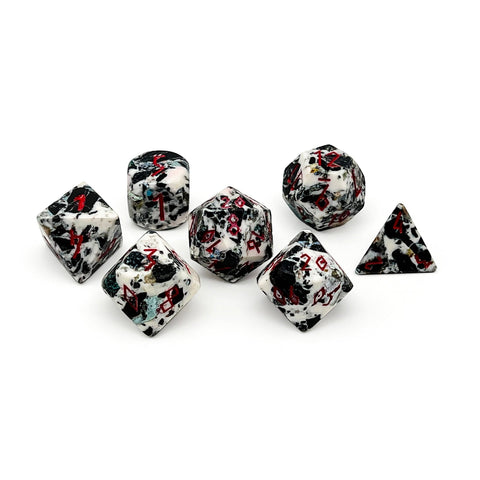 Black Variscite Opal- 7 Piece RPG Set TruStone Dice