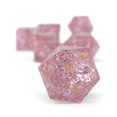 Shattered Zircon Tourmaline - 7 Piece RPG Set Zircon Glass Dice