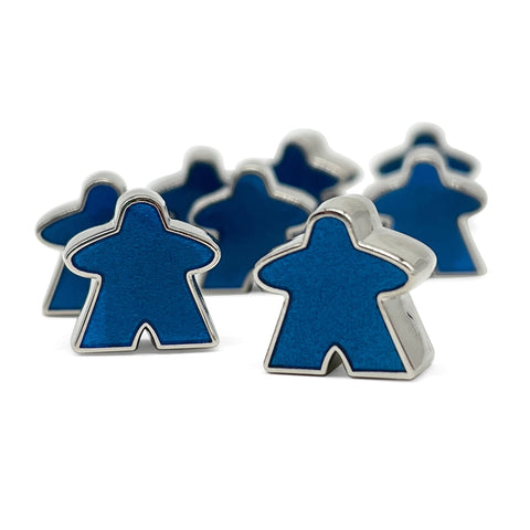 8 Pack of Blue Enamel Meeples by Norse Foundry