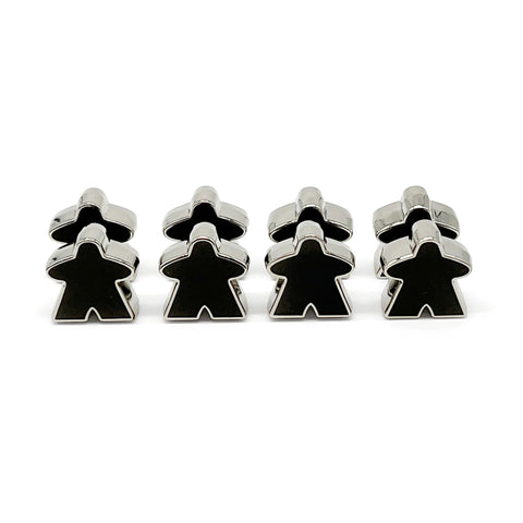 8 Pack of Black Enamel Meeples by Norse Foundry