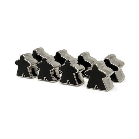 8 Pack of Black Enamel Meeples by Norse Foundry