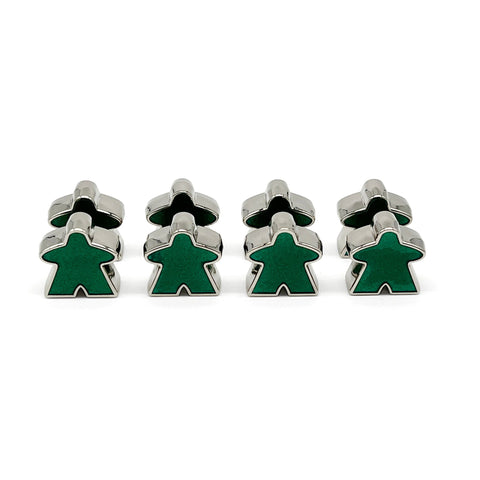 8 Pack of Green Enamel Meeples by Norse Foundry