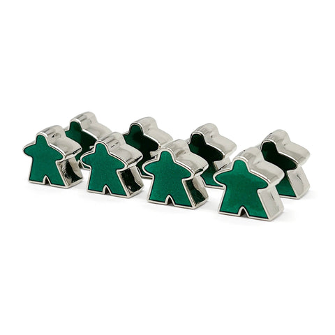 8 Pack of Green Enamel Meeples by Norse Foundry