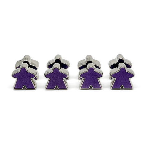 8 Pack of Purple Enamel Meeples by Norse Foundry