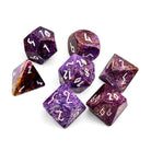 Purple Coral Fossil - 7 Piece RPG Set Gemstone Dice - NOR 01414