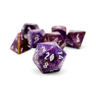 Purple Coral Fossil - 7 Piece RPG Set Gemstone Dice - NOR 01414