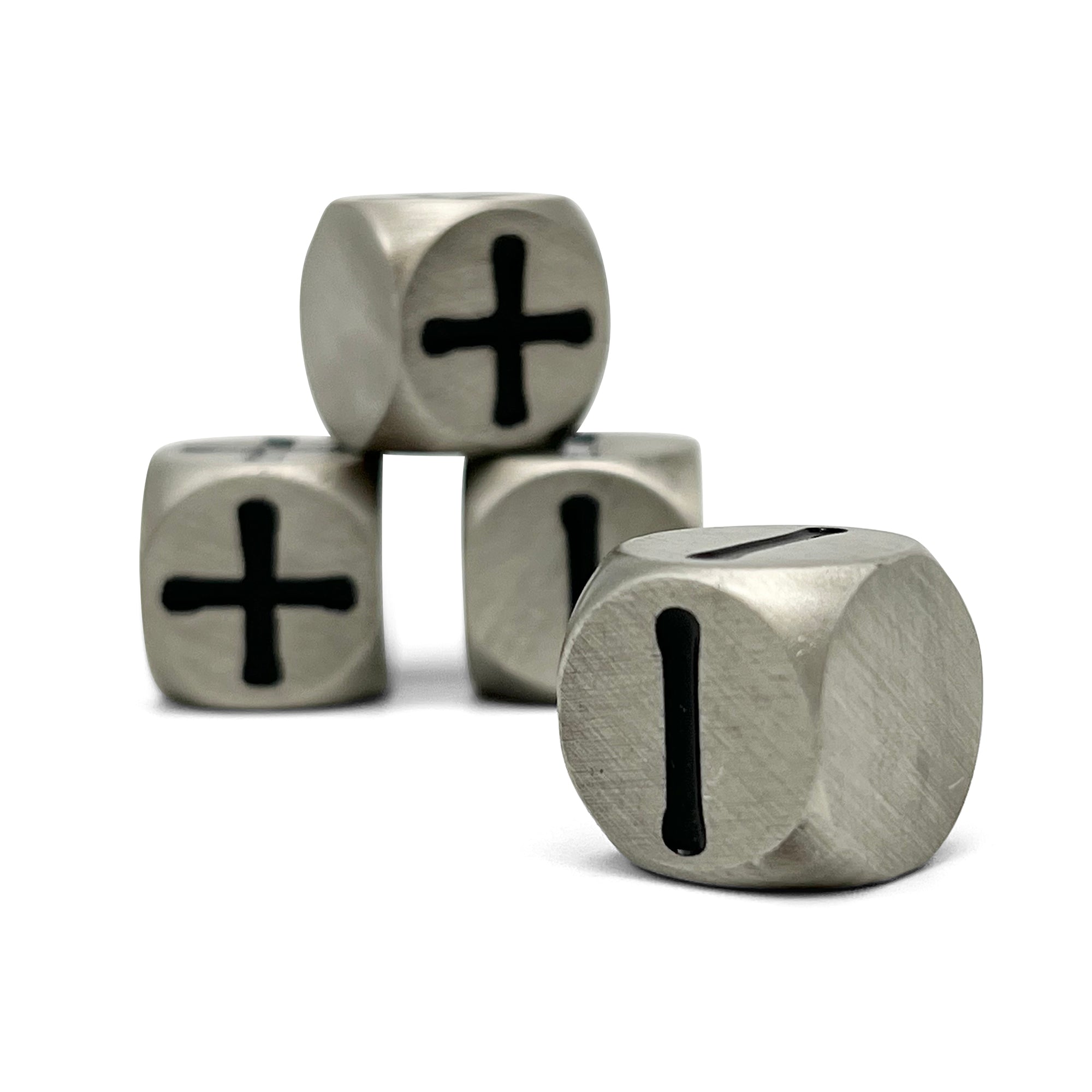 Fate Dice – Aged Mithiral Pack of 4 Metal Dice - 645318791020