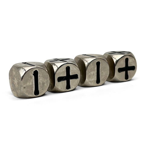 Fate Dice – Chainmail Silver Pack of 4 Metal Dice