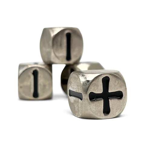 Fate Dice – Chainmail Silver Pack of 4 Metal Dice