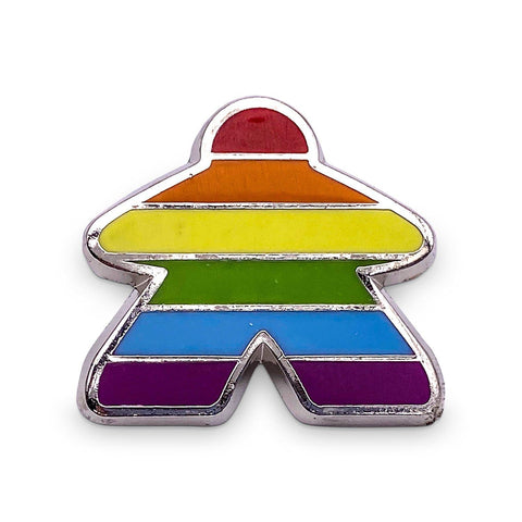 Rainbow Meeple Pin