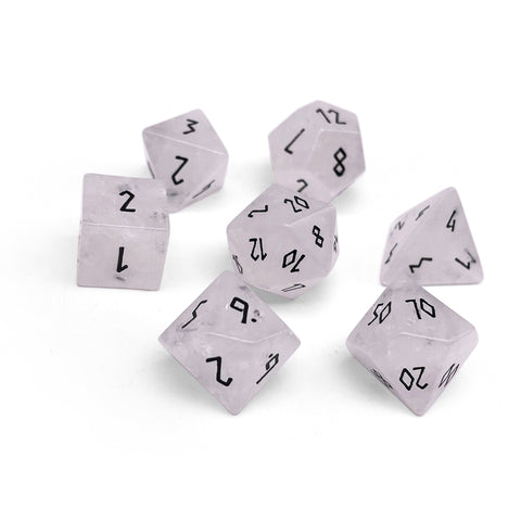 Clear Crystal Quartz - 7 Piece RPG Set Gemstone Dice