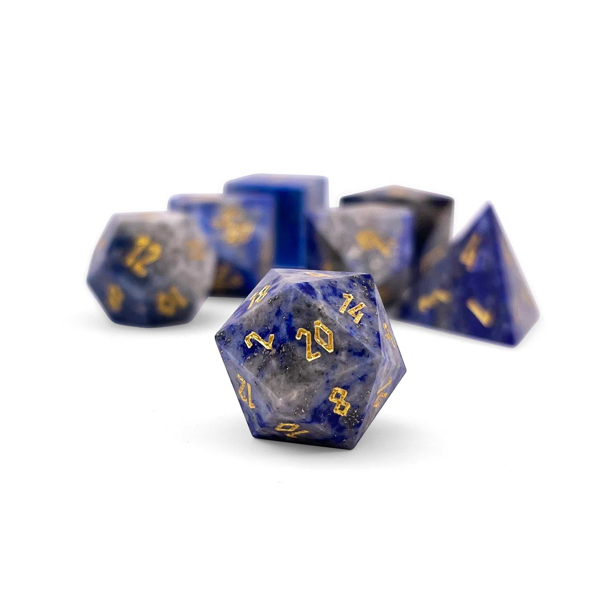 Lapis Lazuli - Pebble RPG Set Gemstone Dice-Pebbles-NOR 01033-Norse Foundry-dungeon and dragons-dice-dnd-dungeon & dragons