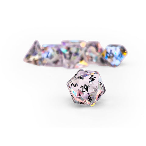 K9 Rainbow Glass - Pebble RPG Set Glass Dice