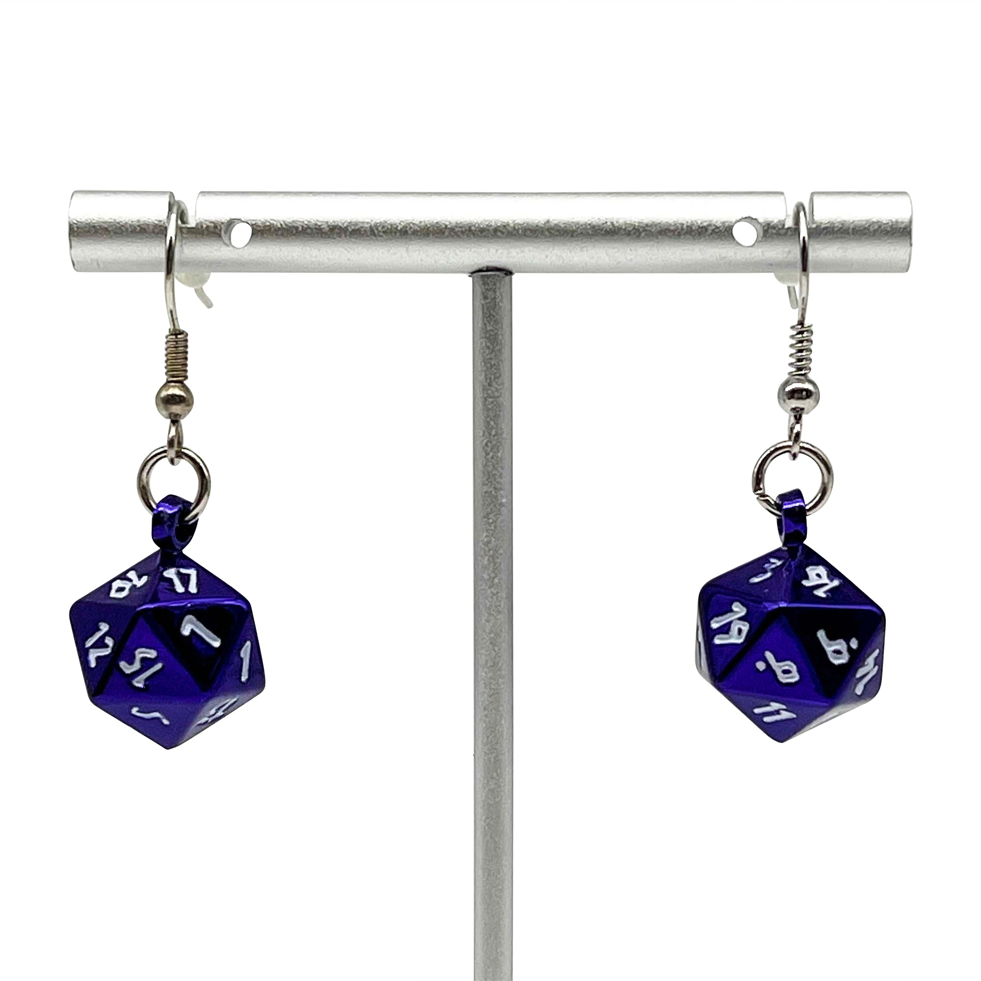 Bardic Purple - Ioun Stone D20 Dice Earrings by Norse Foundry-Norse Foundry-Norse Foundry-dungeon and dragons-dice-dnd-dungeon & dragons-earrings