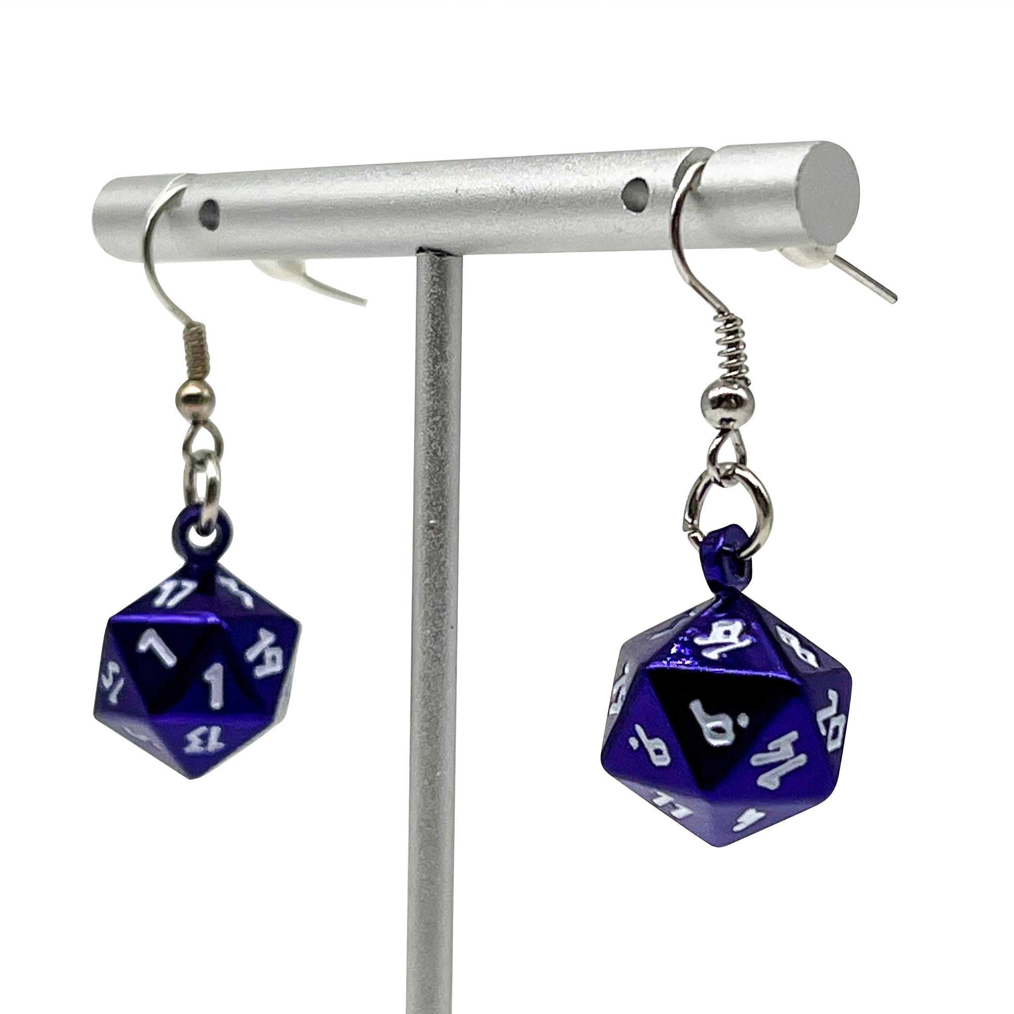 Bardic Purple - Ioun Stone D20 Dice Earrings by Norse Foundry - NOR 03458