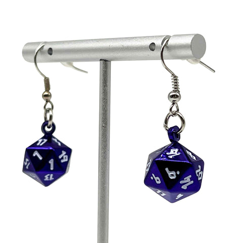 Bardic Purple - Ioun Stone D20 Dice Earrings by Norse Foundry