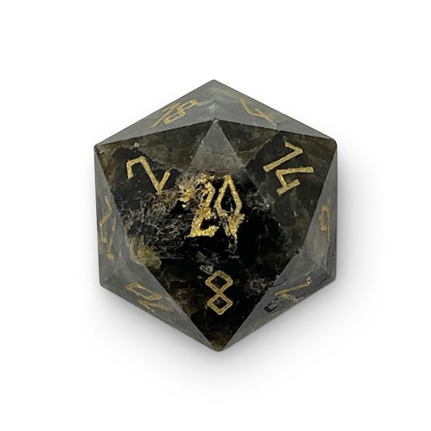 Blue Labradorite - Single D20 Gemstone Dice